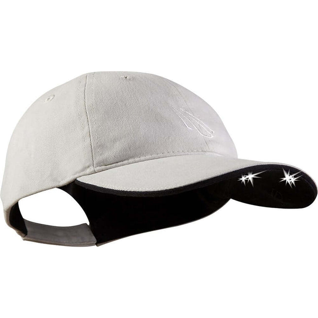 POWERCAP LED Hat Ultra-Bright Hands Free Lighted Battery Powered Headlamp - Stone Unstructured Cotton