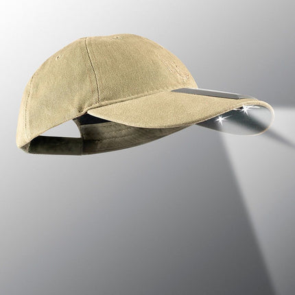 khaki solar powered POWERCAP 15/00 cotton LED lighted hat