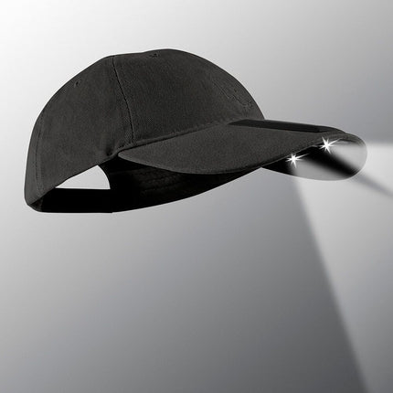 black solar powered 25/75 POWERCAP 25/75 microfiber LED lighted hat