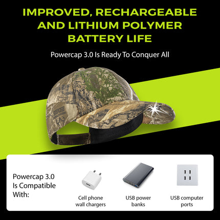 POWERCAP 3.0 Rechargeable LED Lighted Headlamp Hats