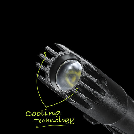 FLATEYE rechargeable LED FR-1000 flashlight cooling technology