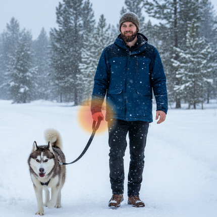 POWERPAW Rechargeable Heated Dog Leash, Waterproof Heavy-Duty Nylon, 6-Ft, For Dogs Up to 250 lbs