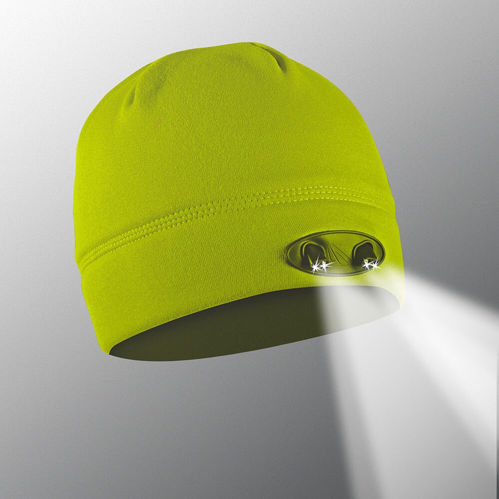 Powercap 35/55 Fleece LED Beanie Hat with Lights Hi-Vis Yellow