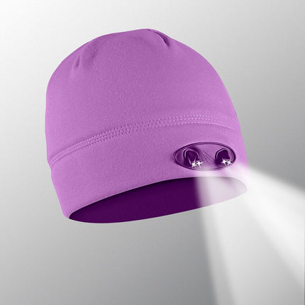 Purple dual lighted beanie