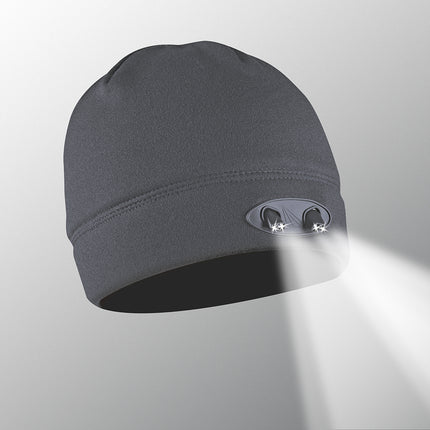Solid Gray dual light beanie