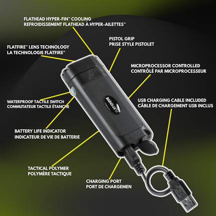 FLATEYE™ Rechargeable FRX-1000 Flashlight – 1000 Lumens