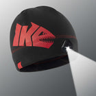 black POWERCAP 2.0 fishing LED lighted headlamp beanie with red design