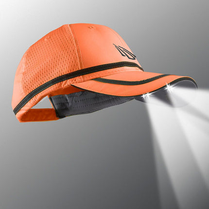 POWERCAP 25/10 safety LED lighted hat in bright orange with reflective trim