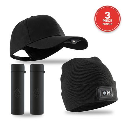 POWER Gift Bundle (Lighted Beanie + Cap + Hand Warmers)