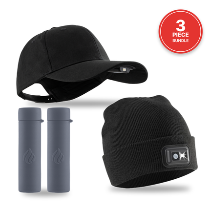 POWER Gift Bundle (Lighted Beanie + Cap + Hand Warmers)
