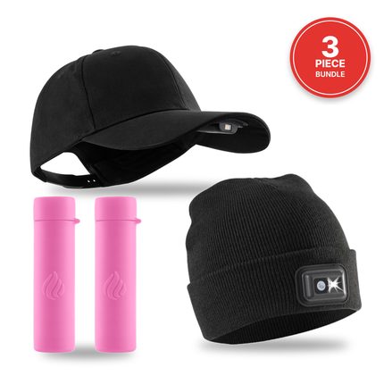 POWER Gift Bundle (Lighted Beanie + Cap + Hand Warmers)