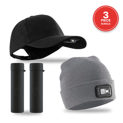 POWER Gift Bundle (Lighted Beanie + Cap + Hand Warmers)