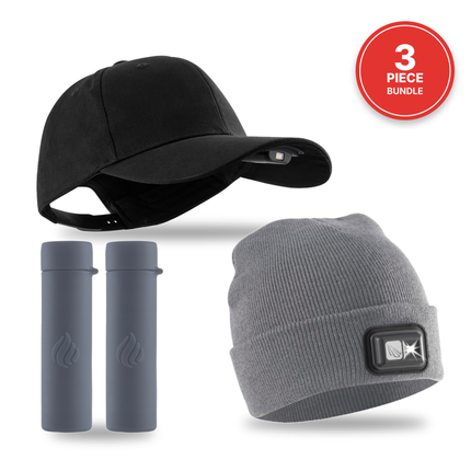 POWER Gift Bundle (Lighted Beanie + Cap + Hand Warmers)