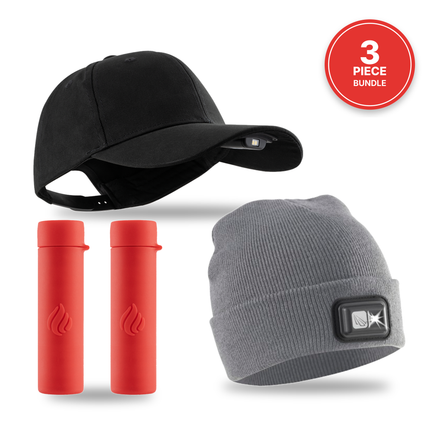 POWER Gift Bundle (Lighted Beanie + Cap + Hand Warmers)