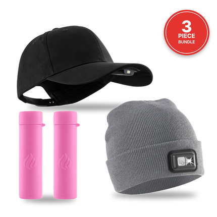 POWER Gift Bundle (Lighted Beanie + Cap + Hand Warmers)