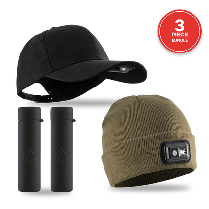 POWER Gift Bundle (Lighted Beanie + Cap + Hand Warmers)