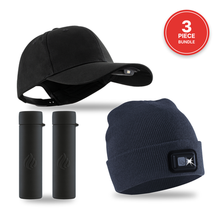 POWER Gift Bundle (Lighted Beanie + Cap + Hand Warmers)
