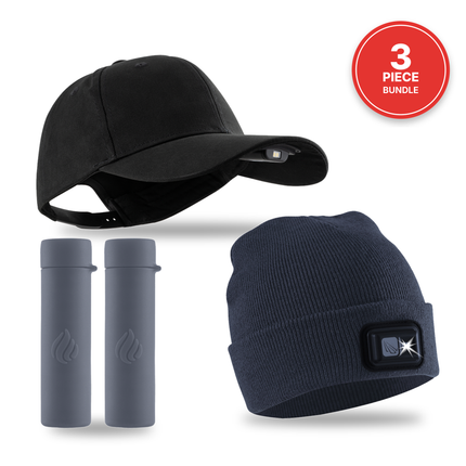 POWER Gift Bundle (Lighted Beanie + Cap + Hand Warmers)