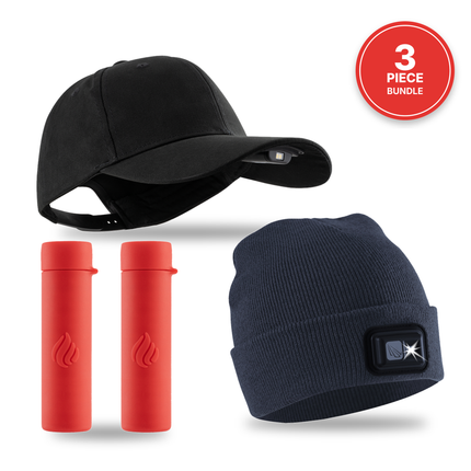 POWER Gift Bundle (Lighted Beanie + Cap + Hand Warmers)