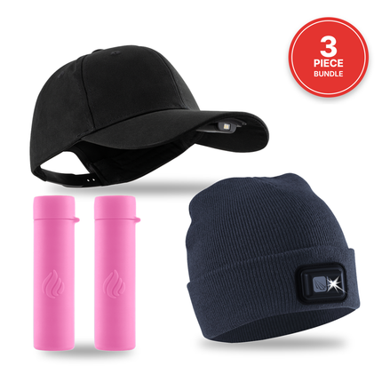 POWER Gift Bundle (Lighted Beanie + Cap + Hand Warmers)