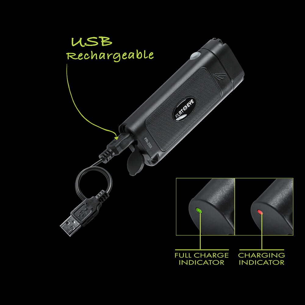 FLATEYE FR-250 Rechargeable Flashlight 250 Lumens FLATEYE FR-250 Rechargeable Flashlight 250 Lumens