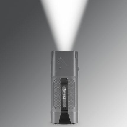 gray FLATEYE F-1000 flashlight with tactical clips