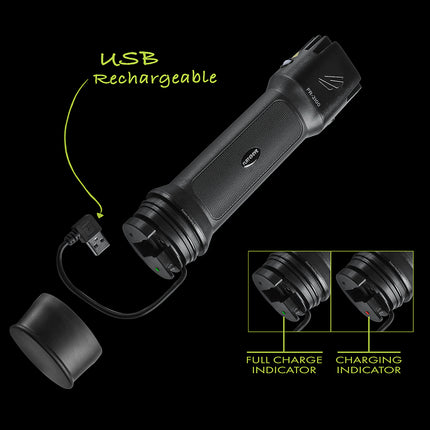 USB charging FLATEYE rechargeable FRL-2100 LED flashlight
