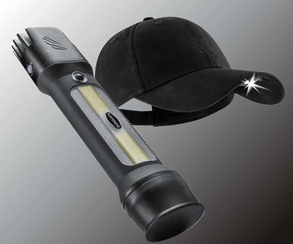 best rechargeable led flashlight cap POWER Bundle POWERCAP 3.0 LED Lighted Hat + FLATEYE Flashlight Lantern FRL-2100