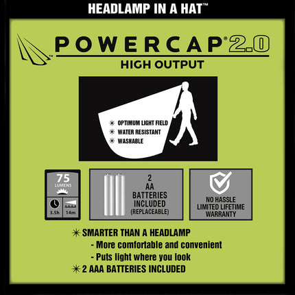 POWERCAP 2.0 fishing LED lighted headlamp beanie features