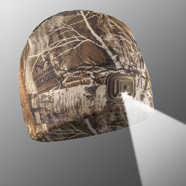 CATCHING UP FISHING CAMO HAT WITH LIGHT REALTR CAP ADJUSTABLE OSFA