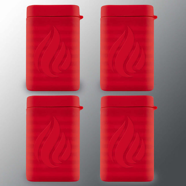 4 pack of red POWERPAW IPX7 rechargeable hand warmers